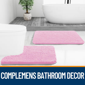OLANLY bath rug in bathroom setup complements sinks and showers