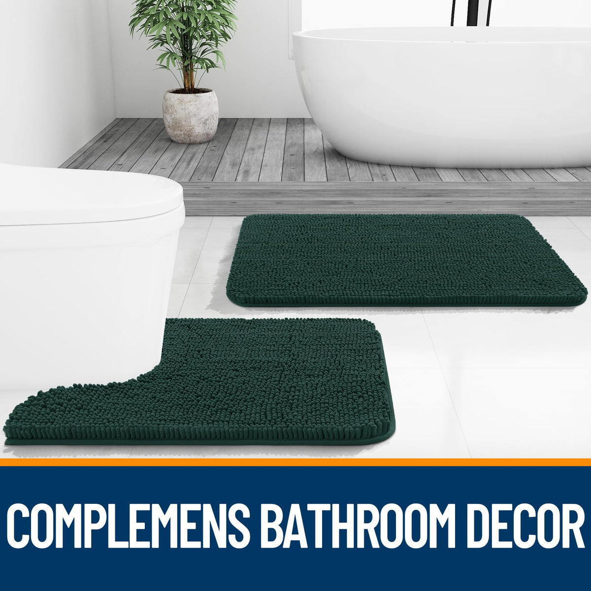 OLANLY rug in front of the sink supports quick foot-drying after handwashing