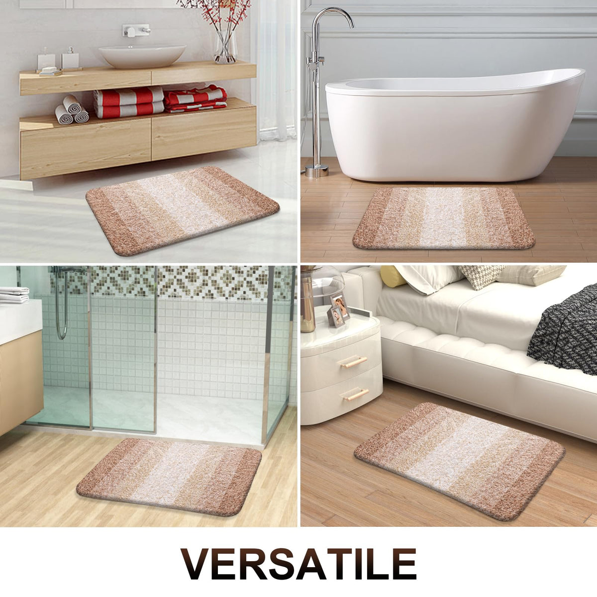 OLANLY bath rug is machine washable for easy at-home care.