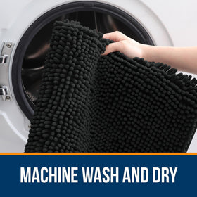 OLANLY bath rug machine washable closeup for easy care