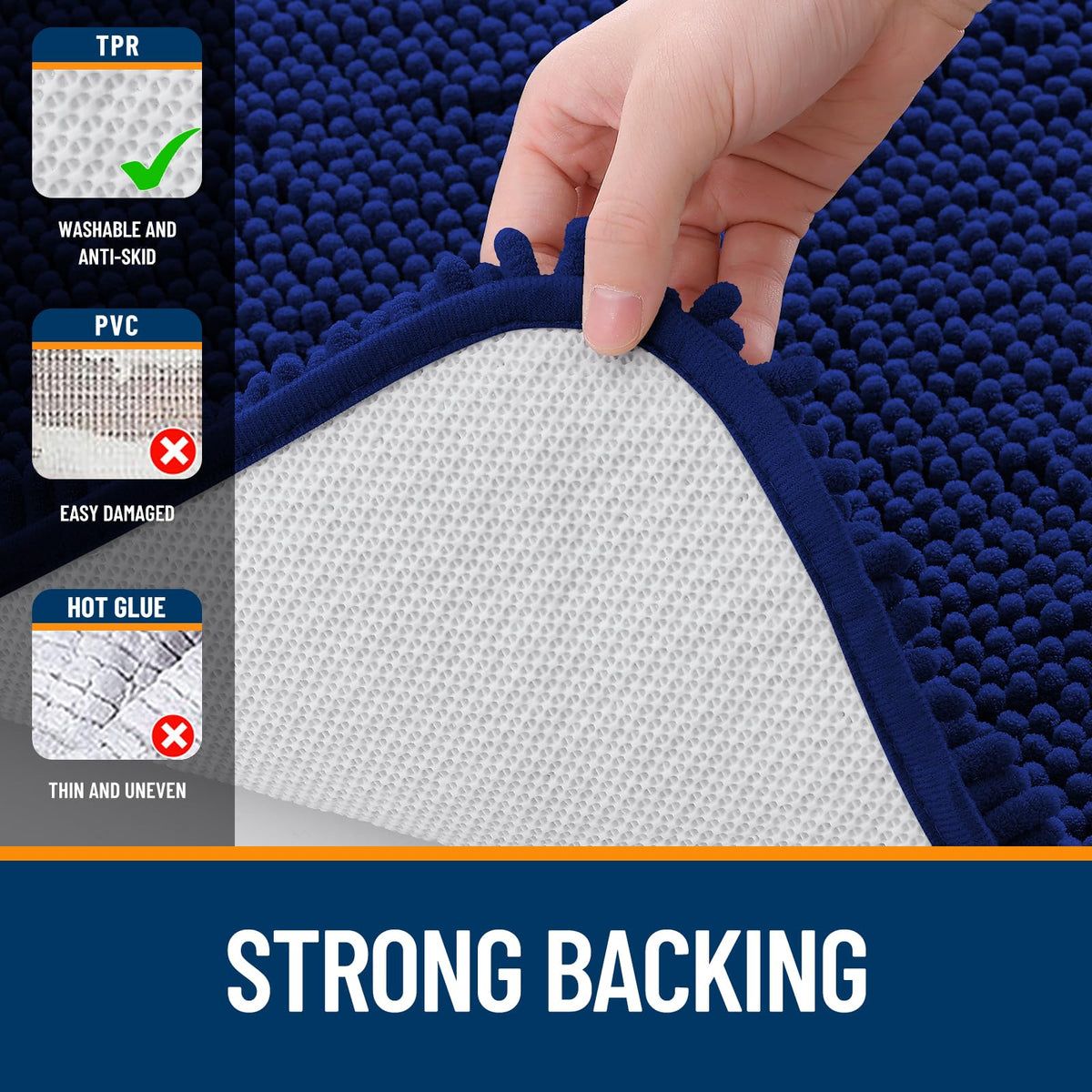 OLANLY machine-washable bath rug easy to clean and maintain.