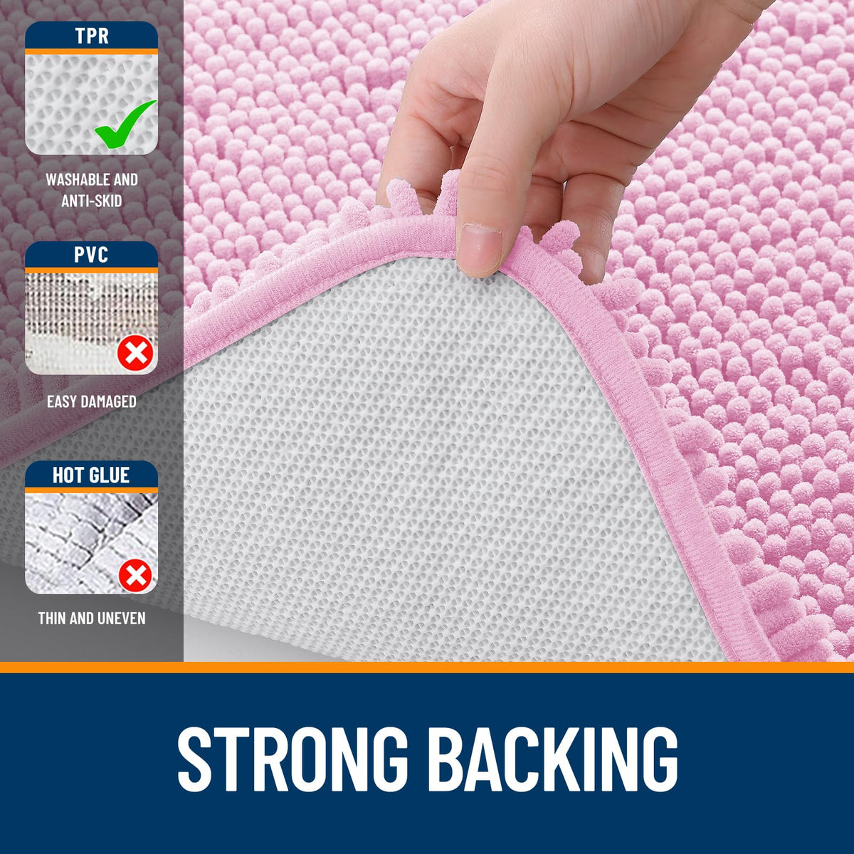 OLANLY bath rug machine-washable for easy cleaning and care