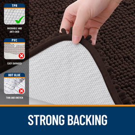 OLANLY bath rug machine-washable for easy, frequent cleaning.