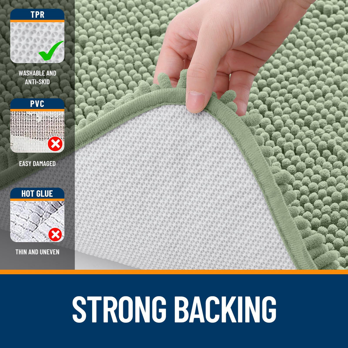 OLANLY rug offers multi-purpose comfort for vanity and shower