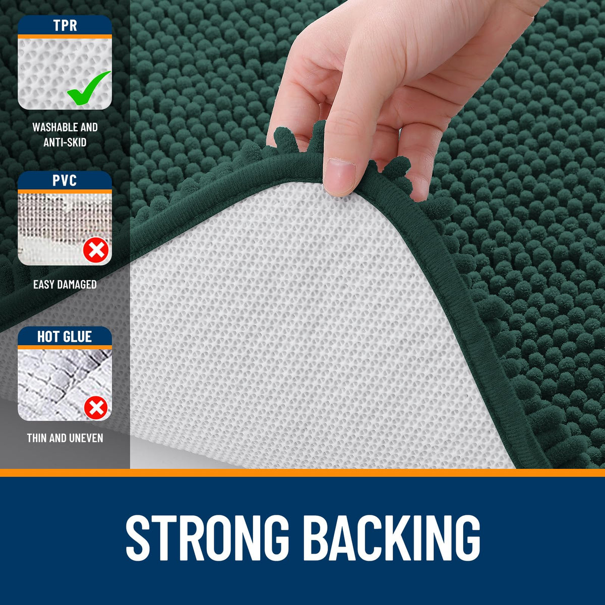 OLANLY multi-purpose rug for bathroom vanity or entry