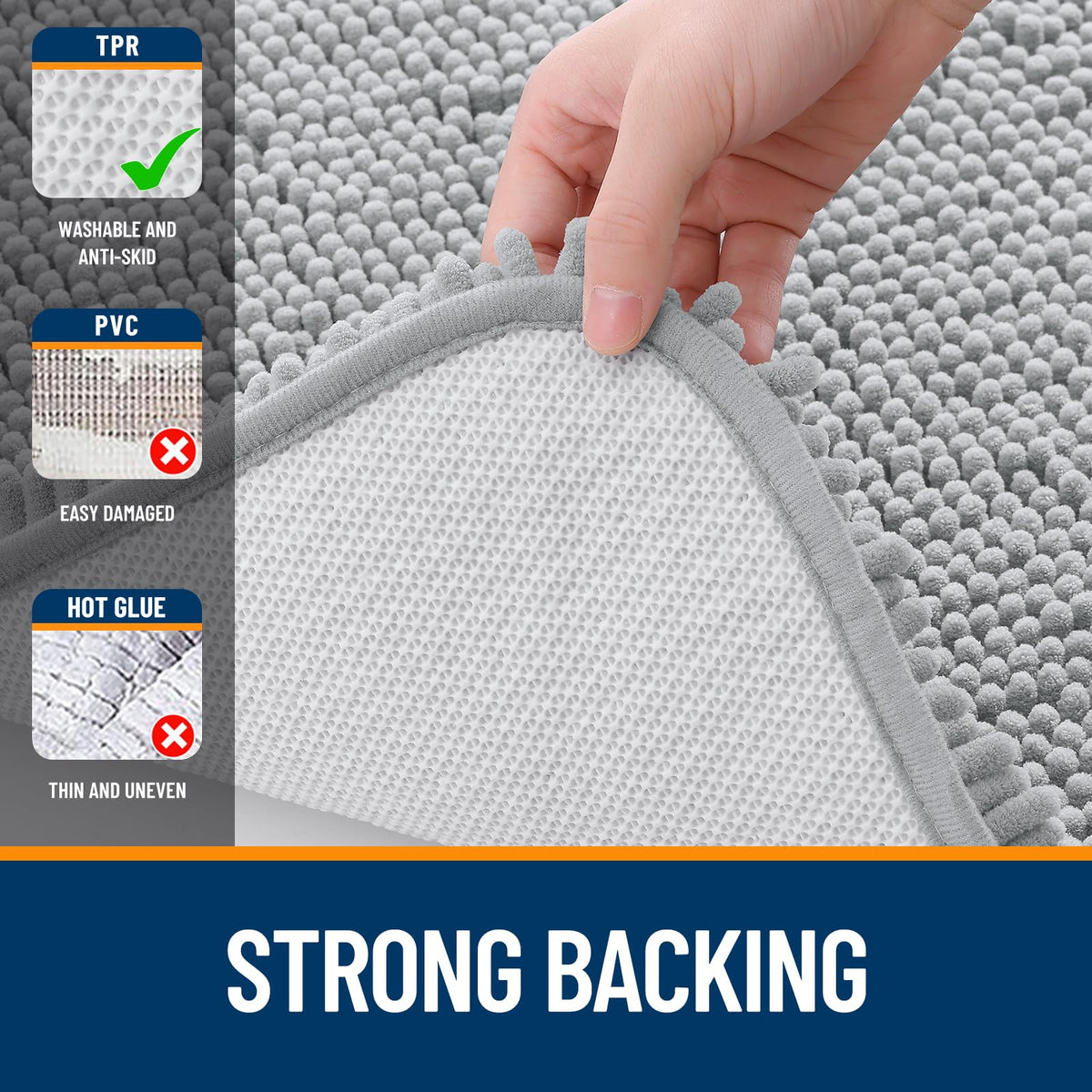 OLANLY multi-purpose rug suits baths, sinks, and guest bathrooms.