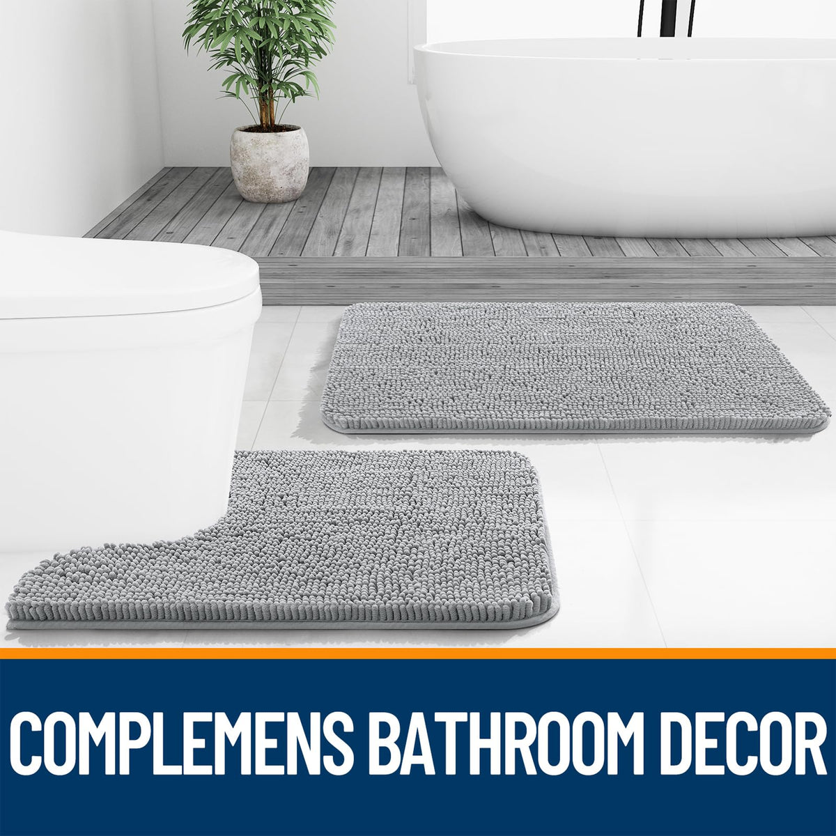 OLANLY bath rug multi-use suitable for baths, sinks, and vanity areas.