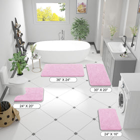 OLANLY bath rug pink color display adds warmth to space