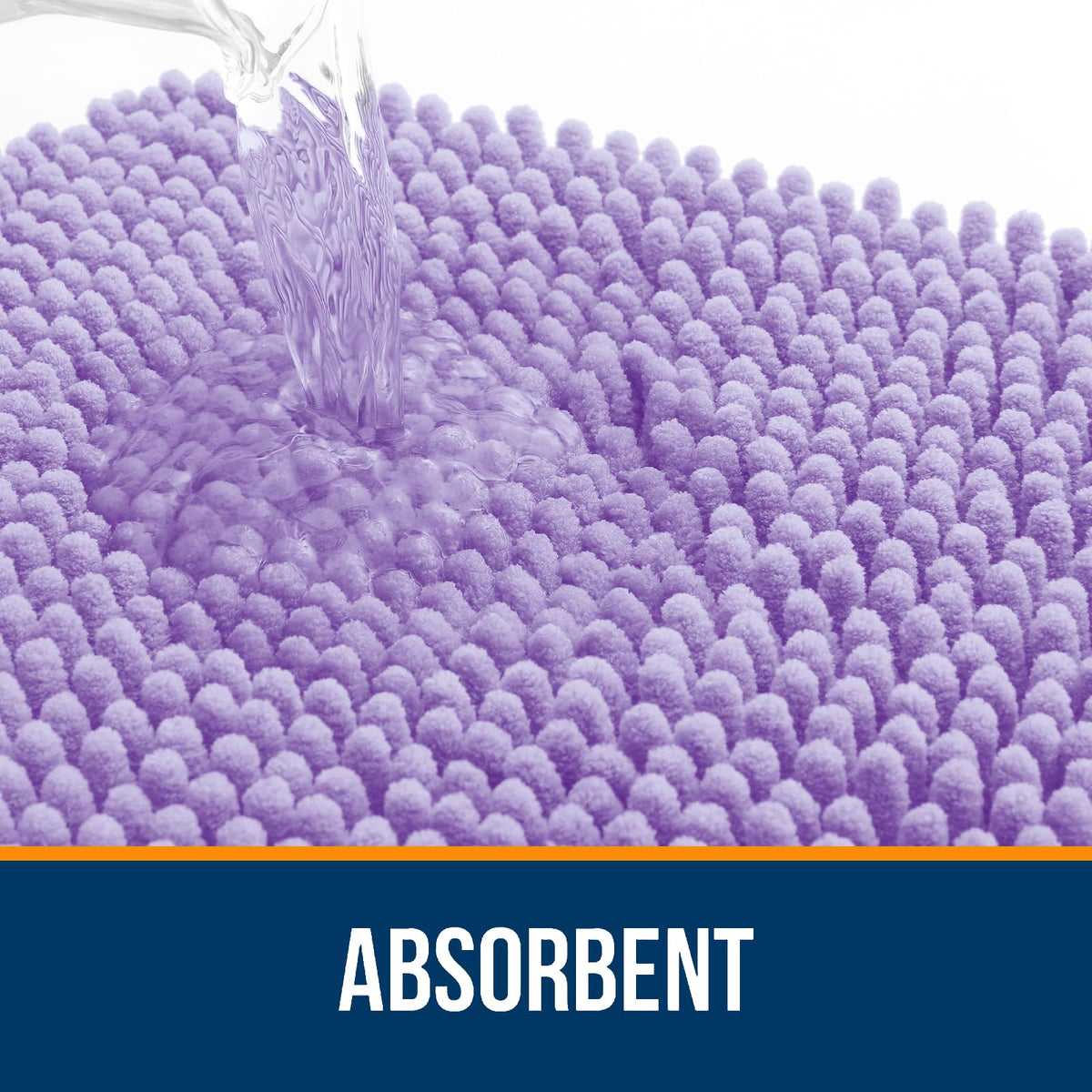 OLANLY lavender rug rubber-backing provides stability on dry floors.