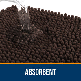 OLANLY bath rug rubber-backing-stability reduces slipping on wet floors.