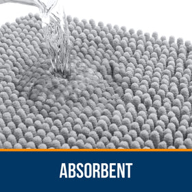 OLANLY rug with rubber-backing stays put on slick bathroom floors.
