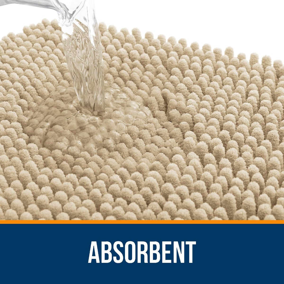 OLANLY rubber backing provides stable footing and reduces shifting on wet floors.