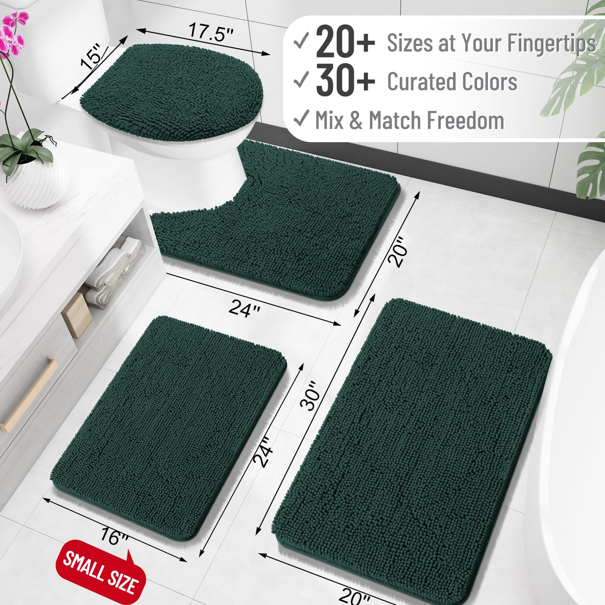 OLANLY bath rug rubber backing demonstrates stable non-slip footing on dry floors