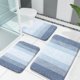 OLANLY blue large bath mat: plush and quick-drying.