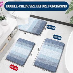 OLANLY blue medium bath mat by shower: dry and comfortable.