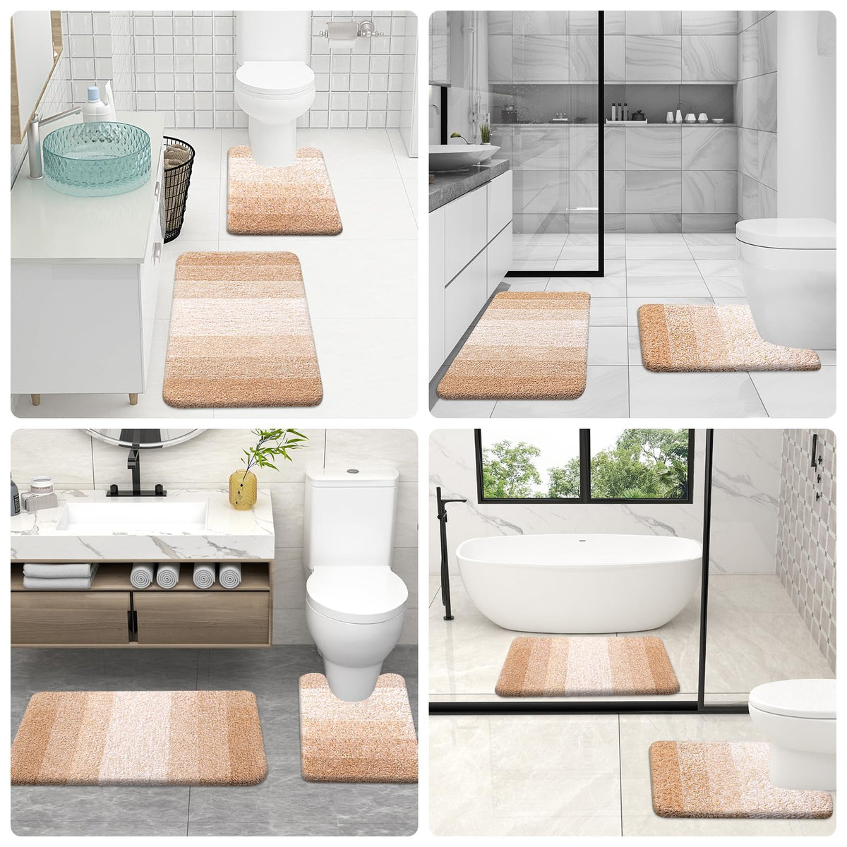 OLANLY versatile 2-piece set fits sinks, showers, and tub areas.