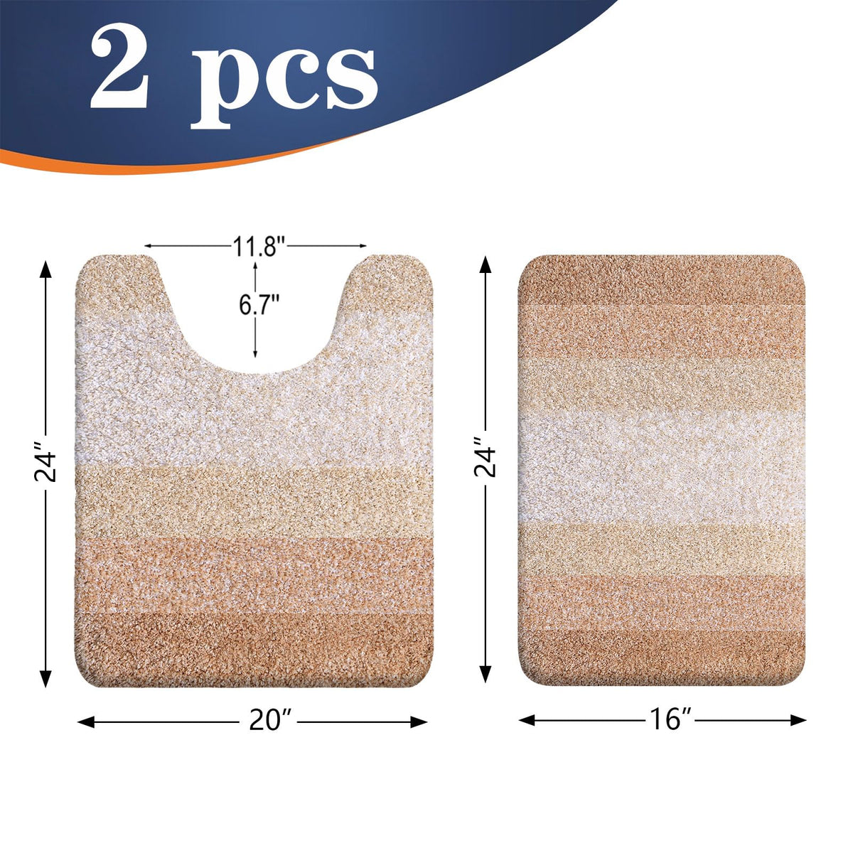 OLANLY rug featuring TP rubber backing helps stay in place on wet floors.