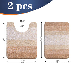 OLANLY rug featuring TP rubber backing helps stay in place on wet floors.