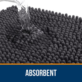 OLANLY bath rug textured rubber backing stays in place for safer footing.