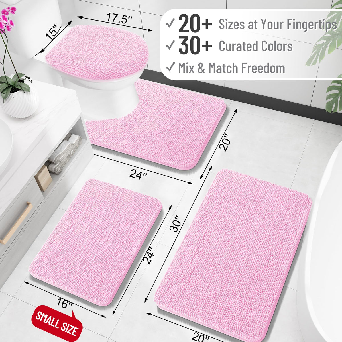OLANLY bath rug ultra-absorbent chenille soaks up water quickly