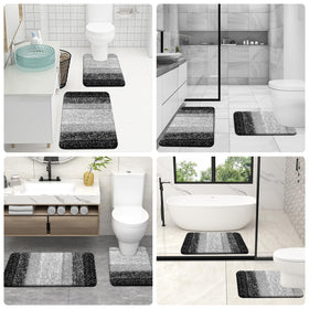 OLANLY contour toilet rug completes the set with coordinated look