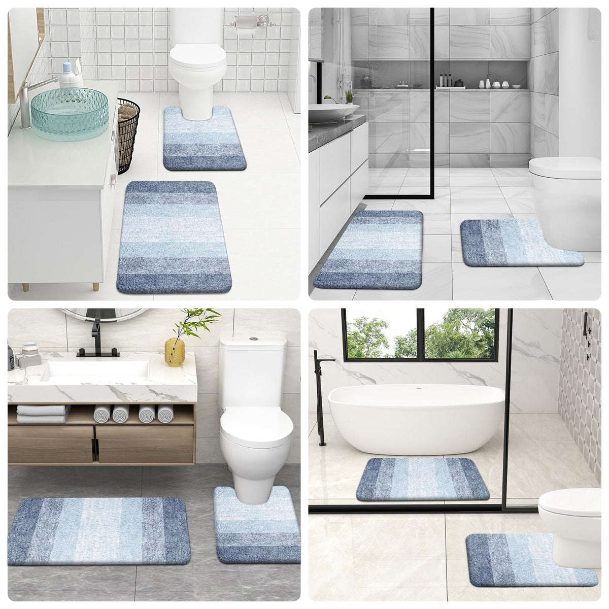 OLANLY bathroom rug set enhances décor while remaining durable