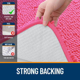OLANLY mat by the shower area helps protect floors from moisture.