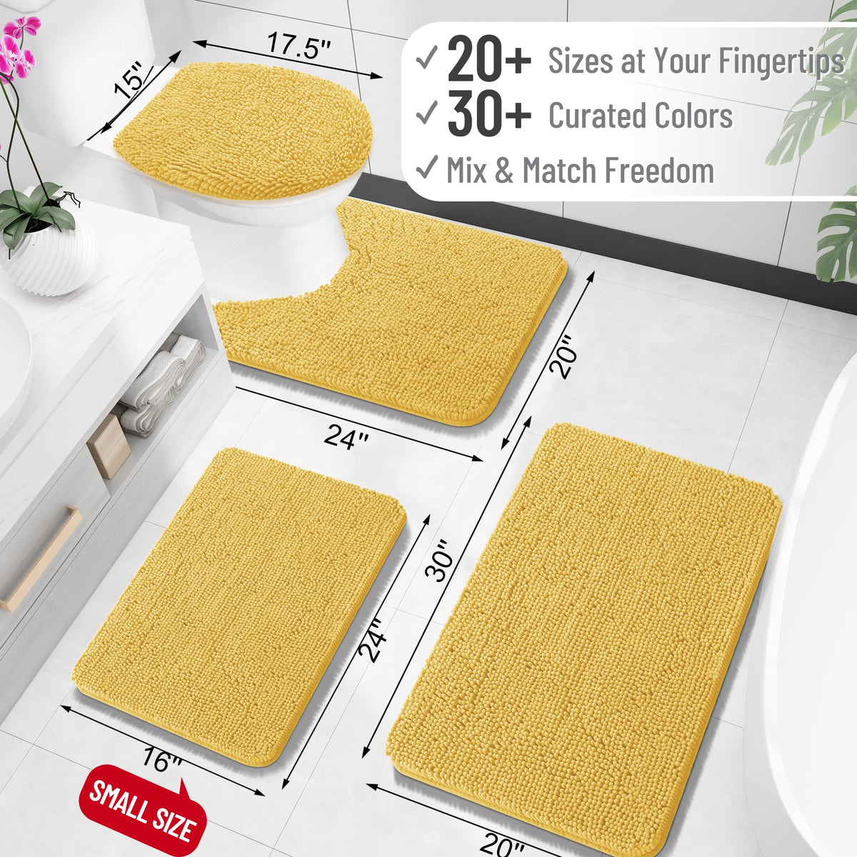 OLANLY bathroom rug 30x20 absorbs water and reduces wet footprints