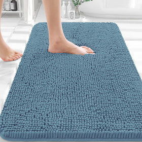 OLANLY bathroom rug 30x20 in chenille, soft underfoot and cozy.
