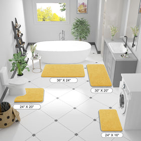OLANLY bath mat protects floors from water and adds cozy drama