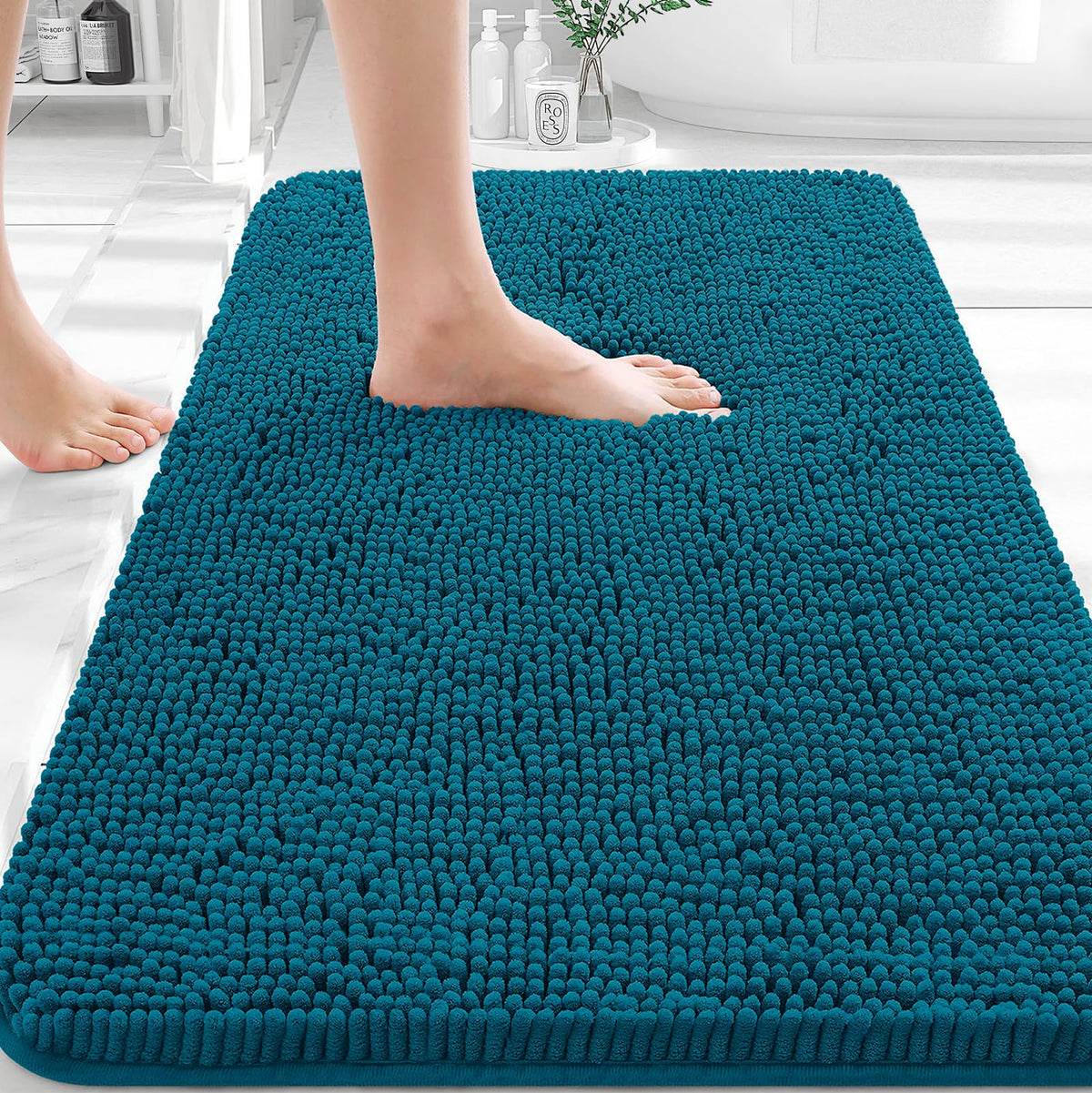 OLANLY bathroom rug 30x20 soft-chenille for cozy feet and warmth
