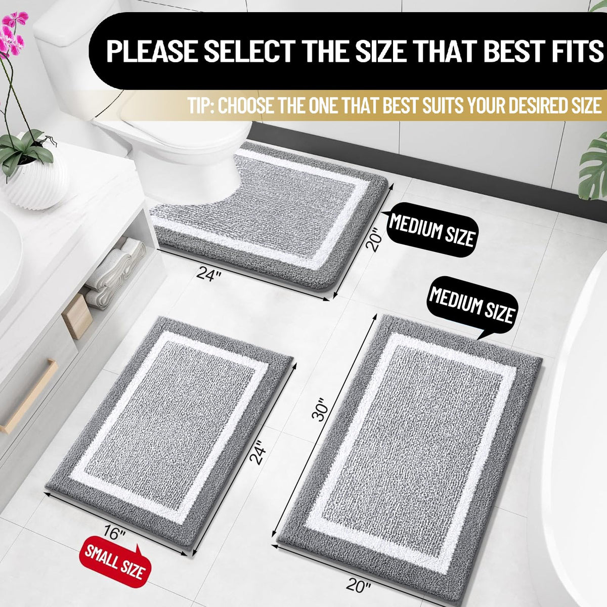 OLANLY bathroom rug absorbs moisture quickly to keep floors drier