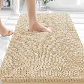 OLANLY bathroom rug 36x24 beige in bath setup for soft foot comfort