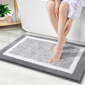 OLANLY rug with dense microfiber provides plush softness beside a sink