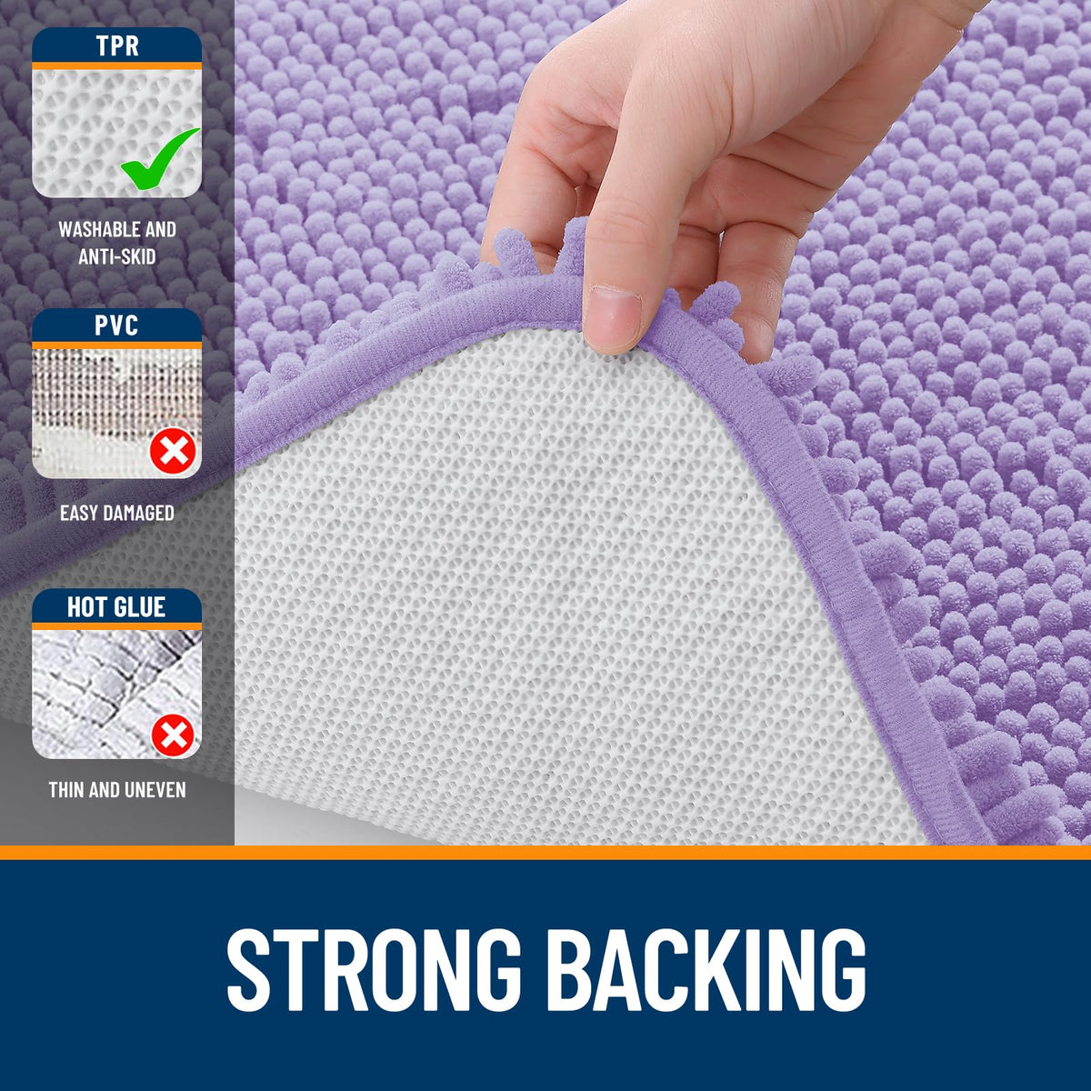 OLANLY machine washable bath mat for easy care and reuse.