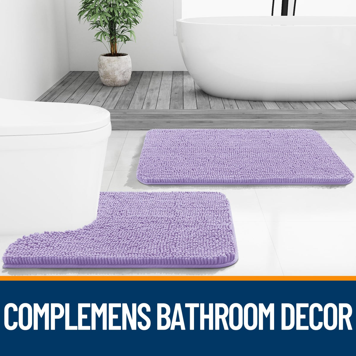 OLANLY multi-purpose rug suitable for bath, vanity, or guest spaces.