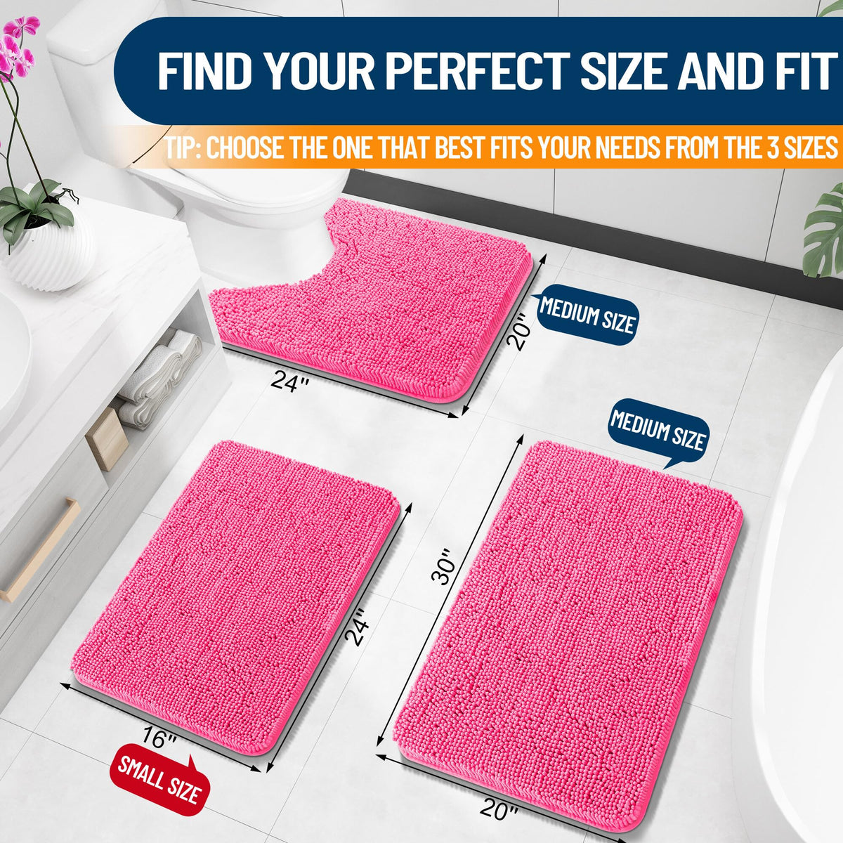 OLANLY absorbent bath rug demonstrates dense chenille that dries feet quickly.