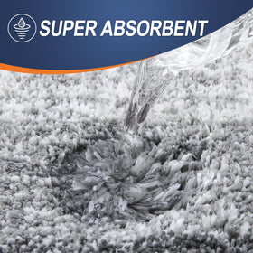 OLANLY machine-washable-color-fast rug retains vibrant grey after washes.