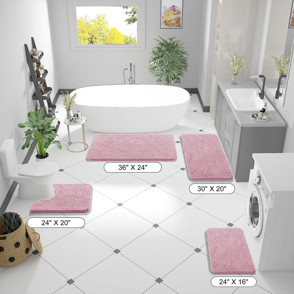 OLANLY bathroom rug machine washable for easy home care.
