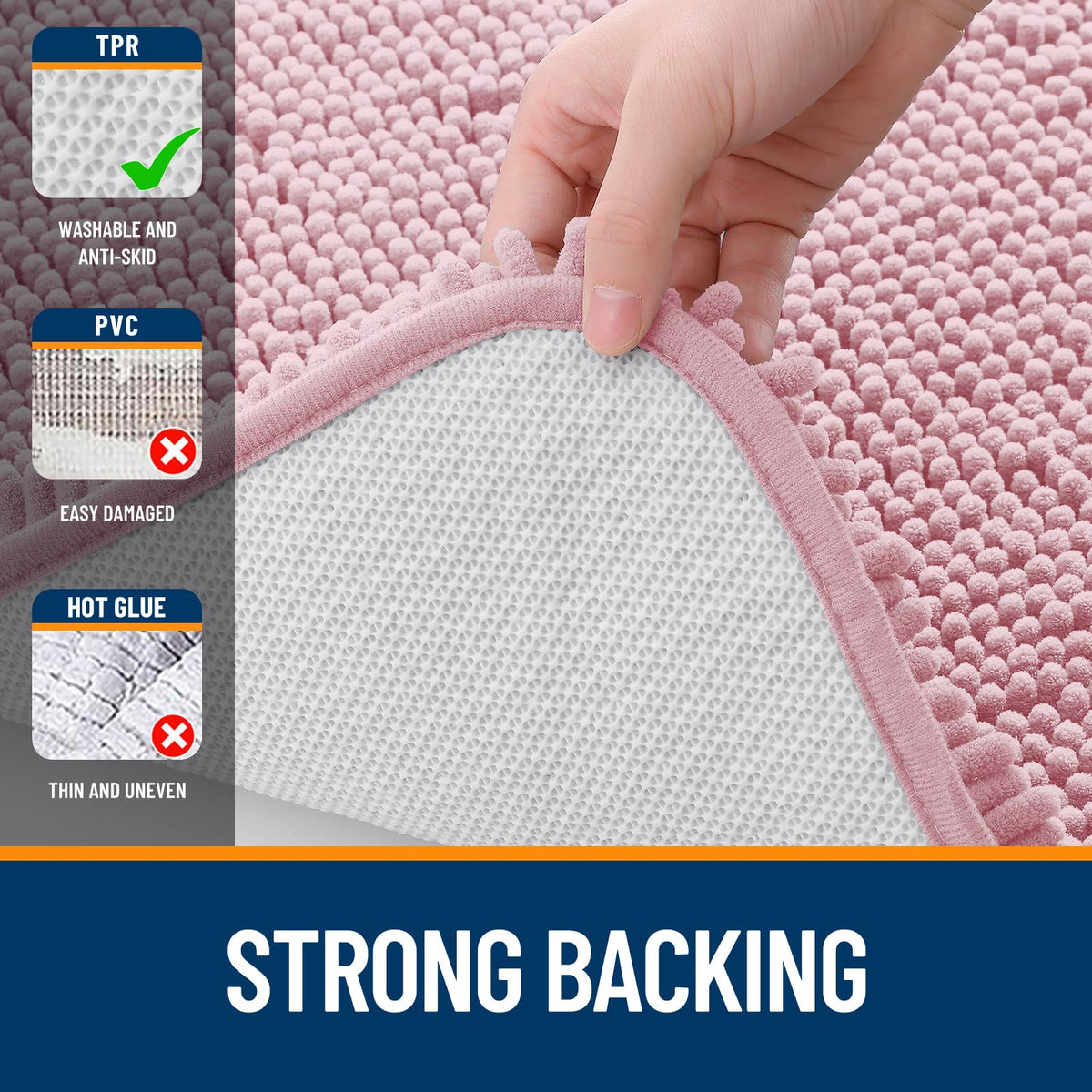 OLANLY bathroom rug multi-use front of sink suitable for spaces.