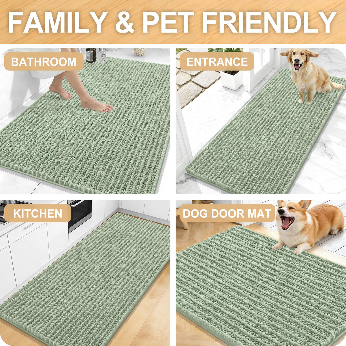 OLANLY versatile rug suits tub, shower, and sink areas