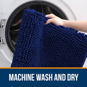 OLANLY quick-dry fade-resistant bath mat in navy for easy care.
