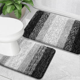 OLANLY bathroom rug set front view with plush microfiber for quick absorption