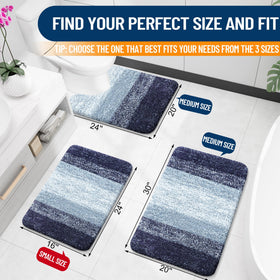OLANLY contour toilet rug showing contour-fit design for stability.