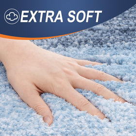 OLANLY bathroom rug set absorbent blue showcases quick-dry performance for busy mornings