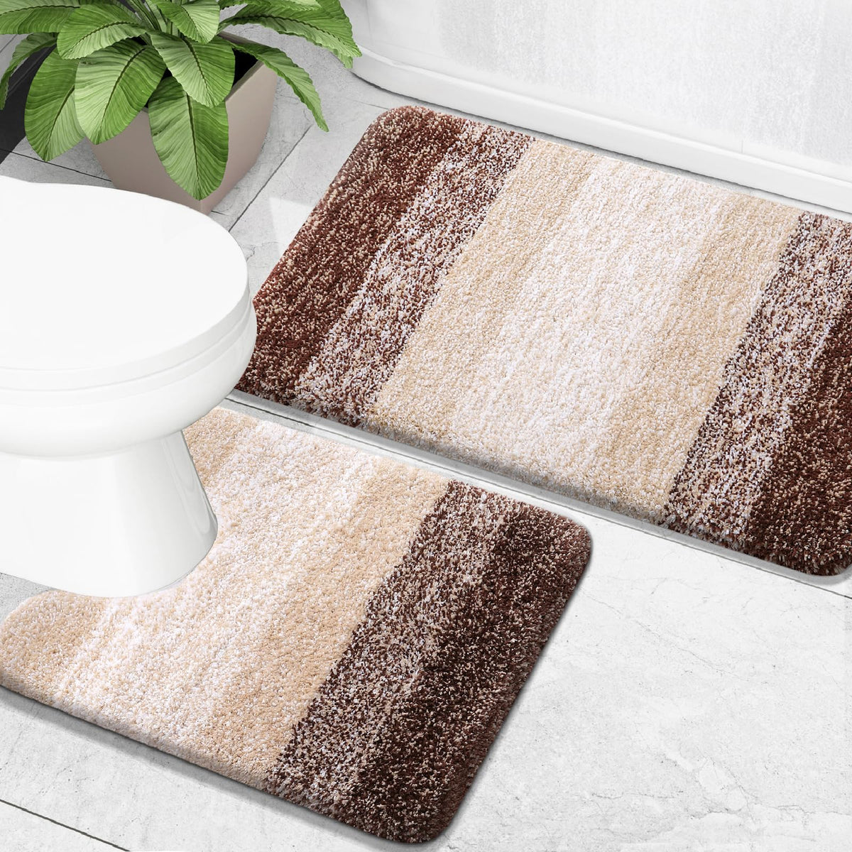 OLANLY bathroom rug set microfiber plush ensemble for quick-dry comfort.