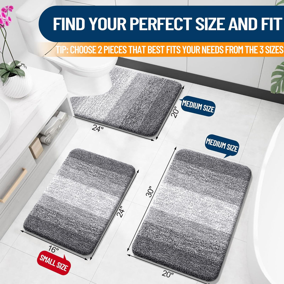 OLANLY gray rug sink quick-dry-microfiber keeps floors dry.