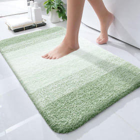 OLANLY sage green bath rug 24x16 adds warmth and comfort to your bathroom floor.