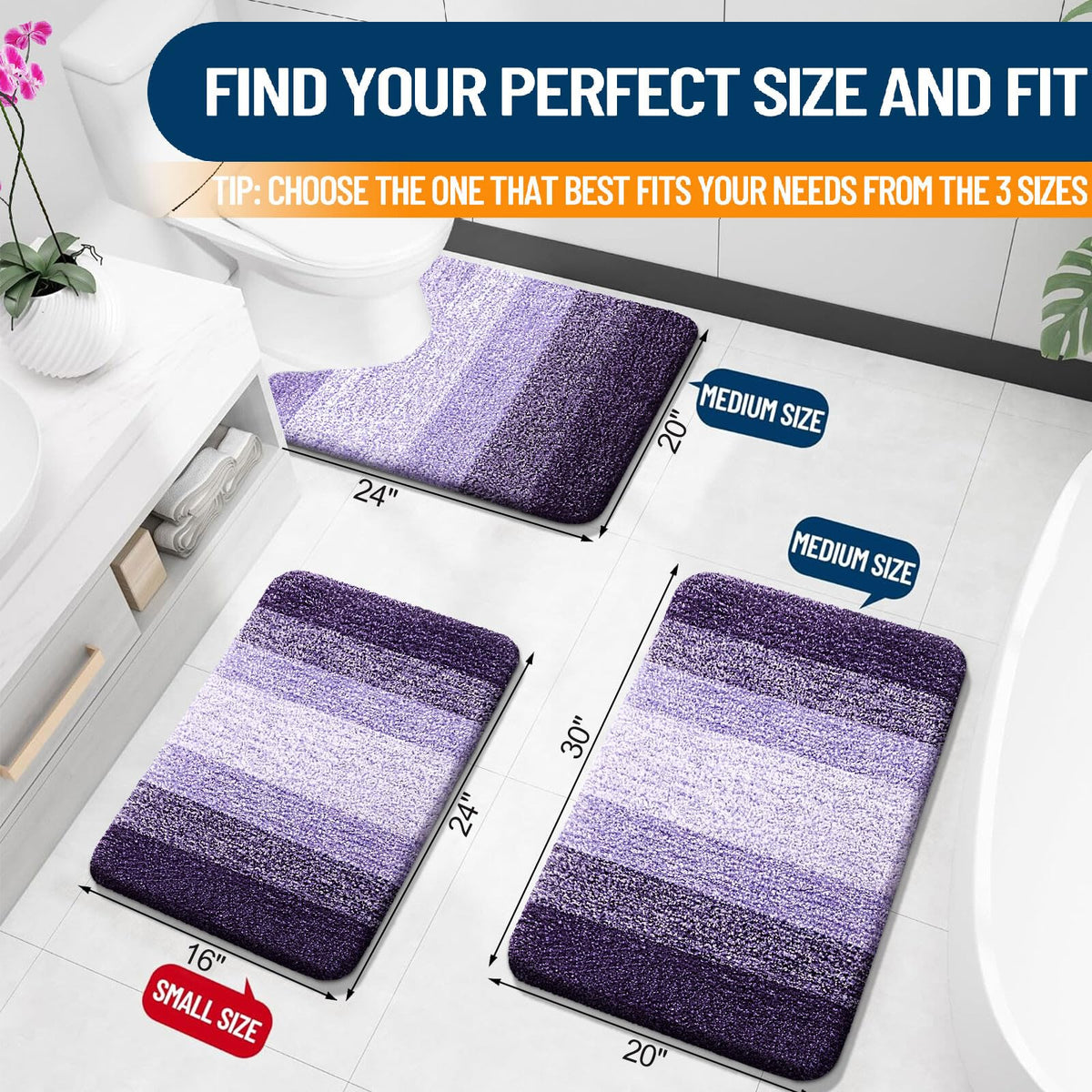 OLANLY 30x20 microfiber bath mat absorbs water and dries quickly for bathroom freshness
