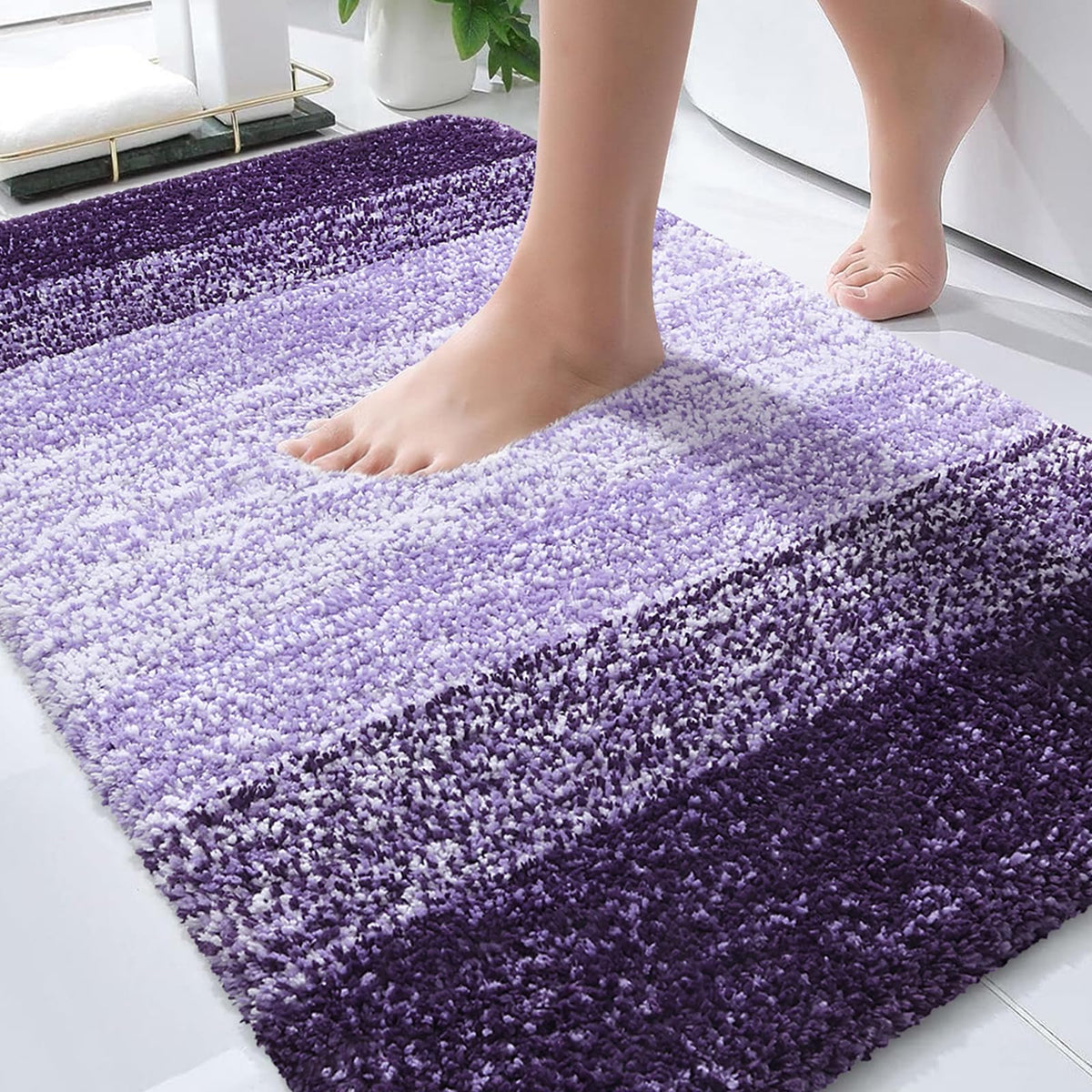 OLANLY bathroom rug mat 30x20 with plush pile for soft, cozy underfoot comfort
